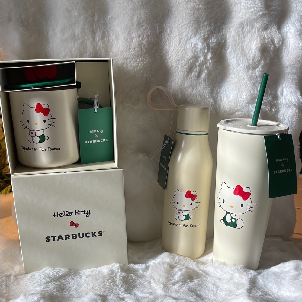 🆕Hello Kitty Starbucks tumbler, mug and insulated bottle set
